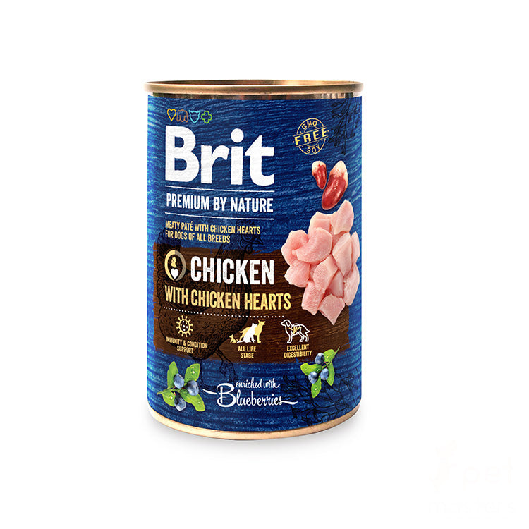 Brit Premium Dog Chicken With Hearts 400g Tin