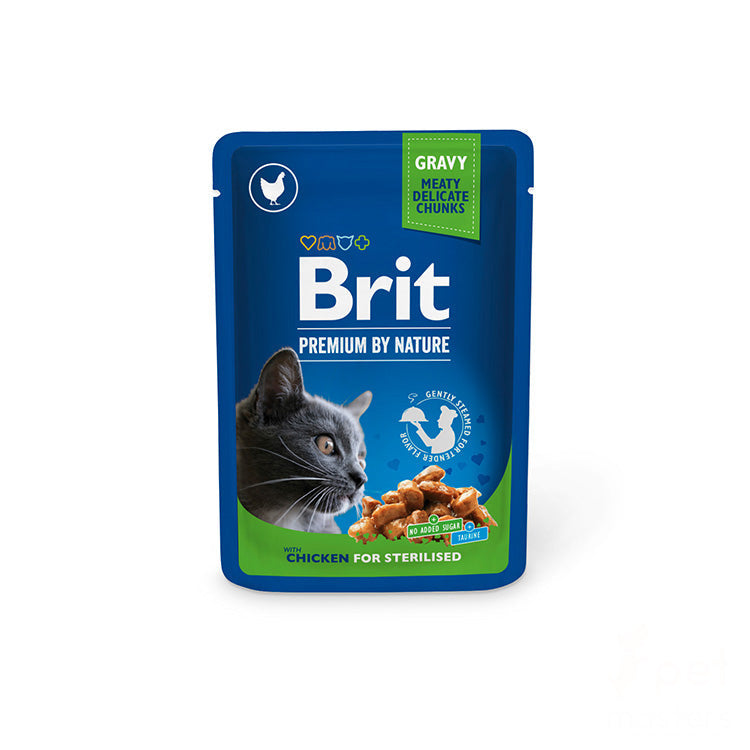 Brit Premuim Cat Pouch Chicken Slices For Sterilised 100g