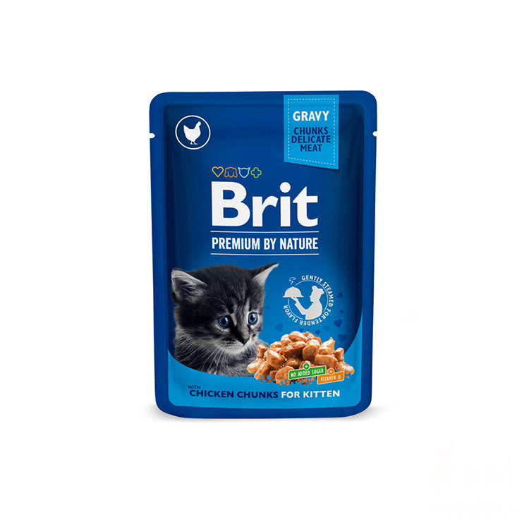 Brit Premium Cat Pouch Chicken Chunks For Kitten 100g