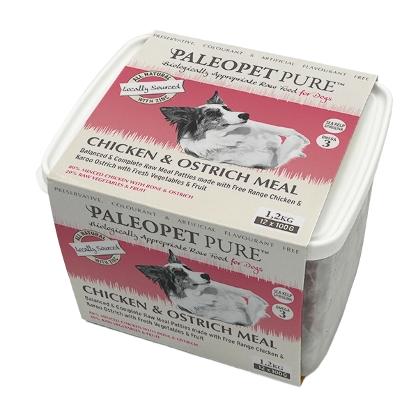 PALEOPET CHICKEN & OSTRICH PATTIES 1.2KG
