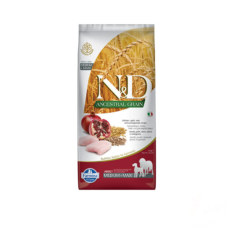 Farmina Ancestral Adult Dog - Italian Free Range Chicken, Spelt, Oats & Pomegrate
