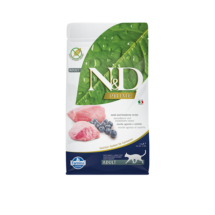 Farmina Prime Adult Cat - New Zealand Grass Fed Lamb & Bluberry