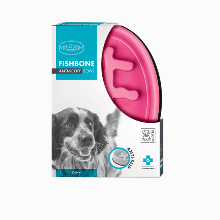 M-Pets Fishbone Anti-Scoff Bowl